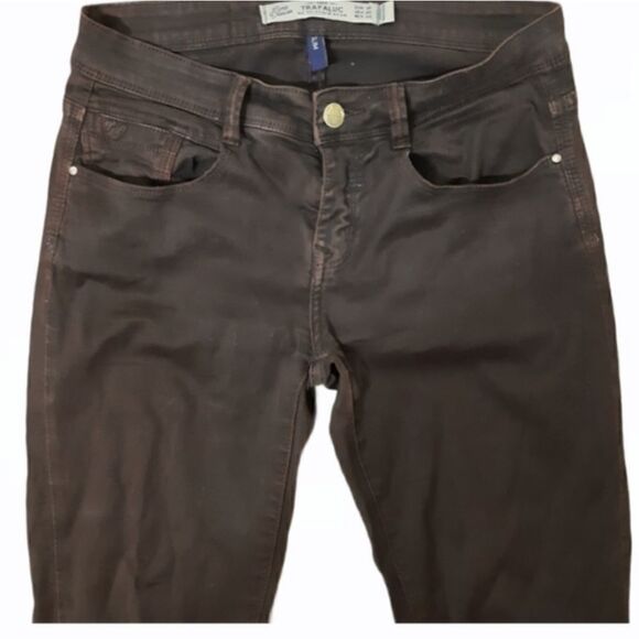 Zara Trafaluc Brown Slim Leg Stone Wash Jeans - Picture 2 of 6